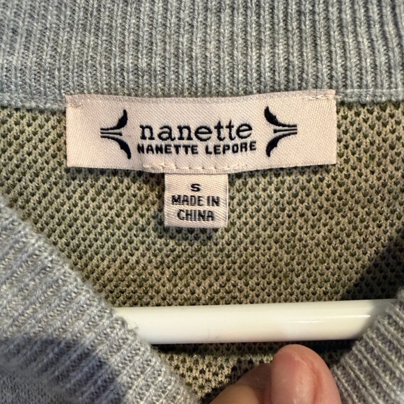 Nanette Lepore Gray Floral Embroidered Crewneck Sweater - Picture 6 of 7